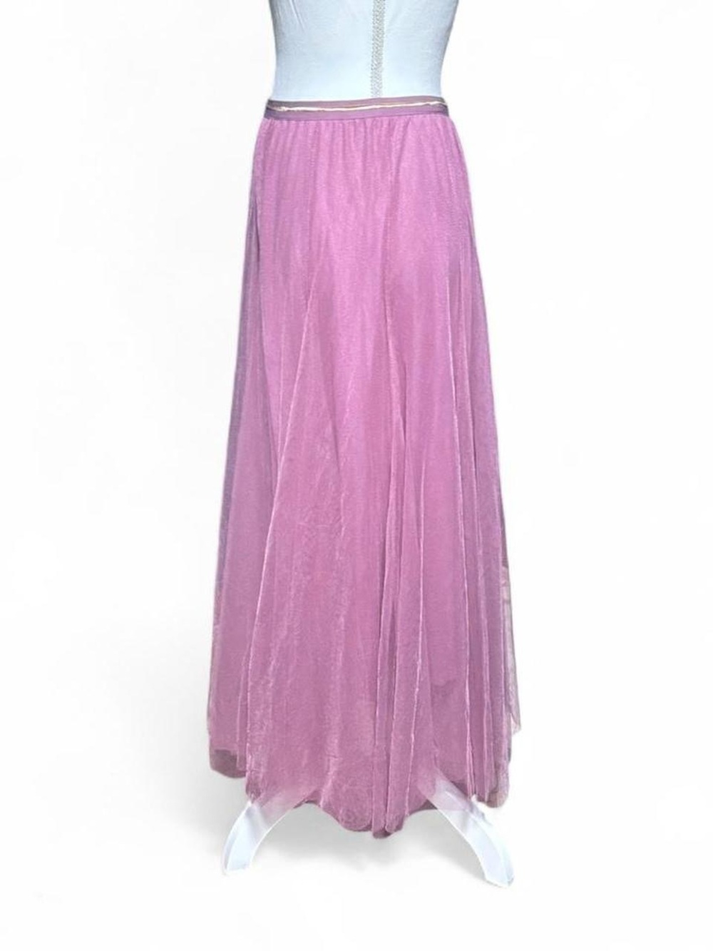 Pink Layered Tulle Maxi Skirt Women’s S Fairy Balletcore Mesh A Line Flowy - Picture 6 of 7